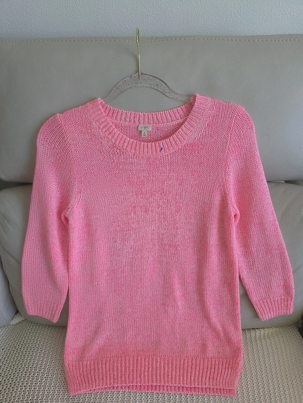 J.Crew Pink Chunky Knit Crewneck Sweater - Size S